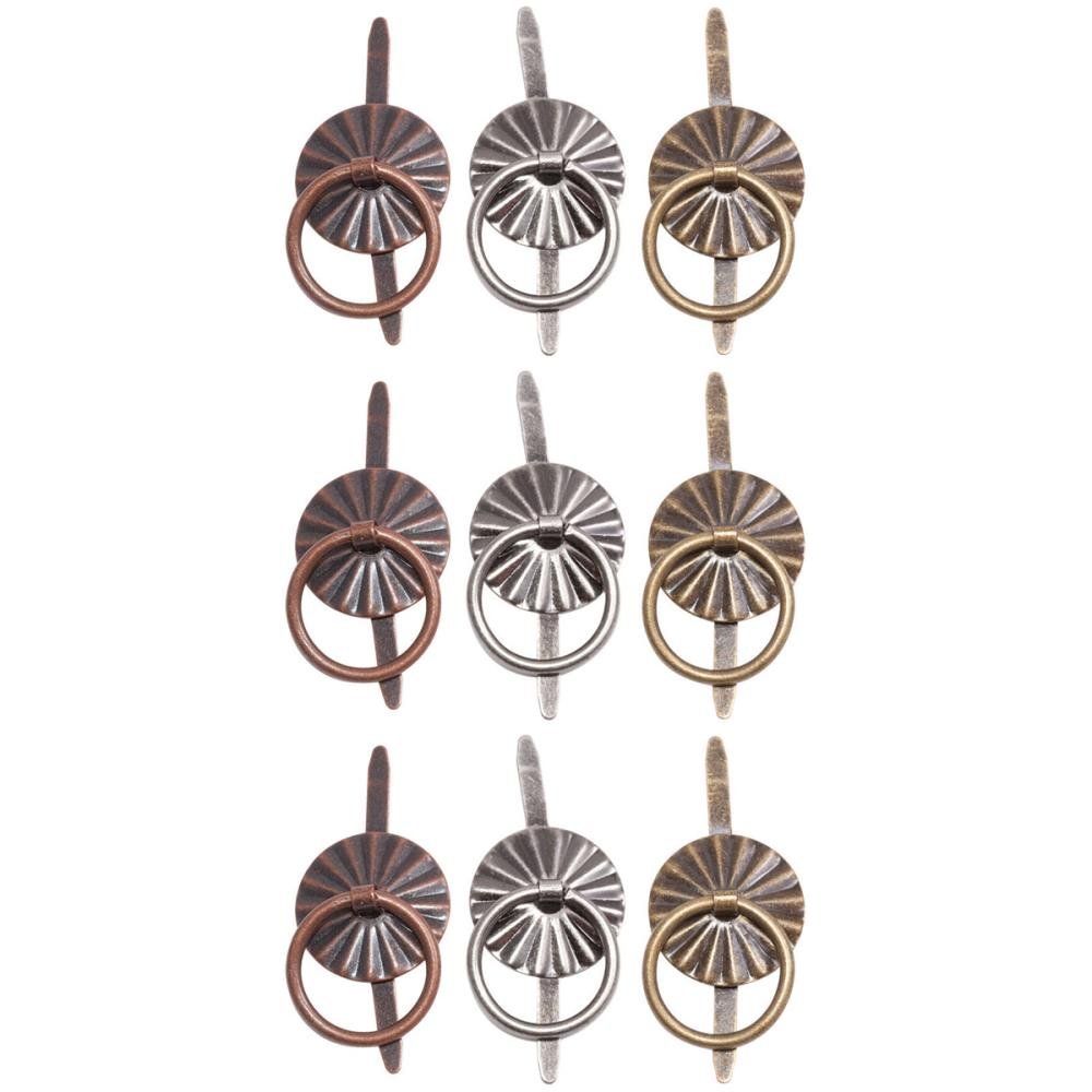 Tim Holtz - Ideology Metal Ring With Brad Fastener (9/pkg) - The Crafty Kiwi