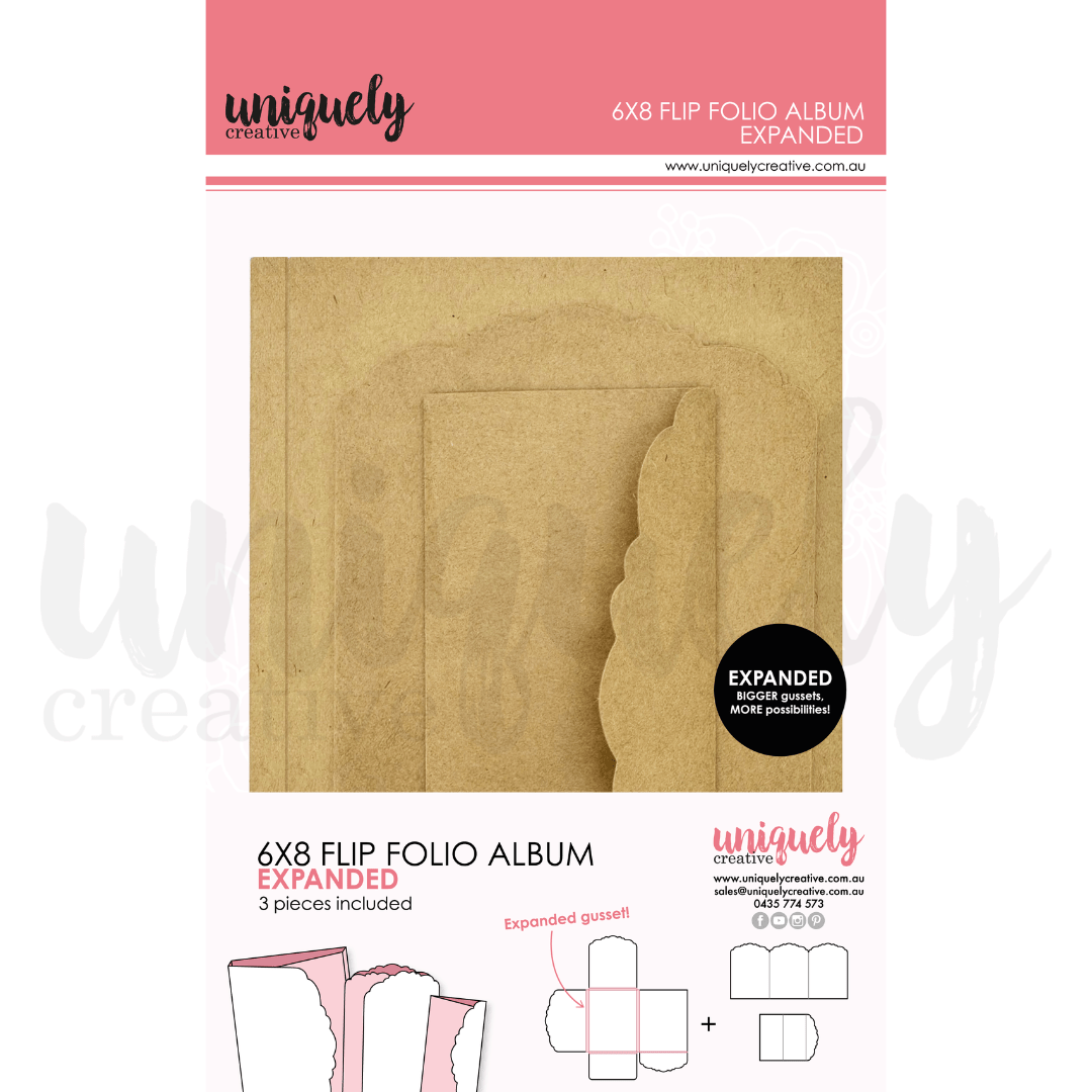 Uniquely Creative - 6x8 Flip Folio - EXPANDED - Kraft - The Crafty Kiwi