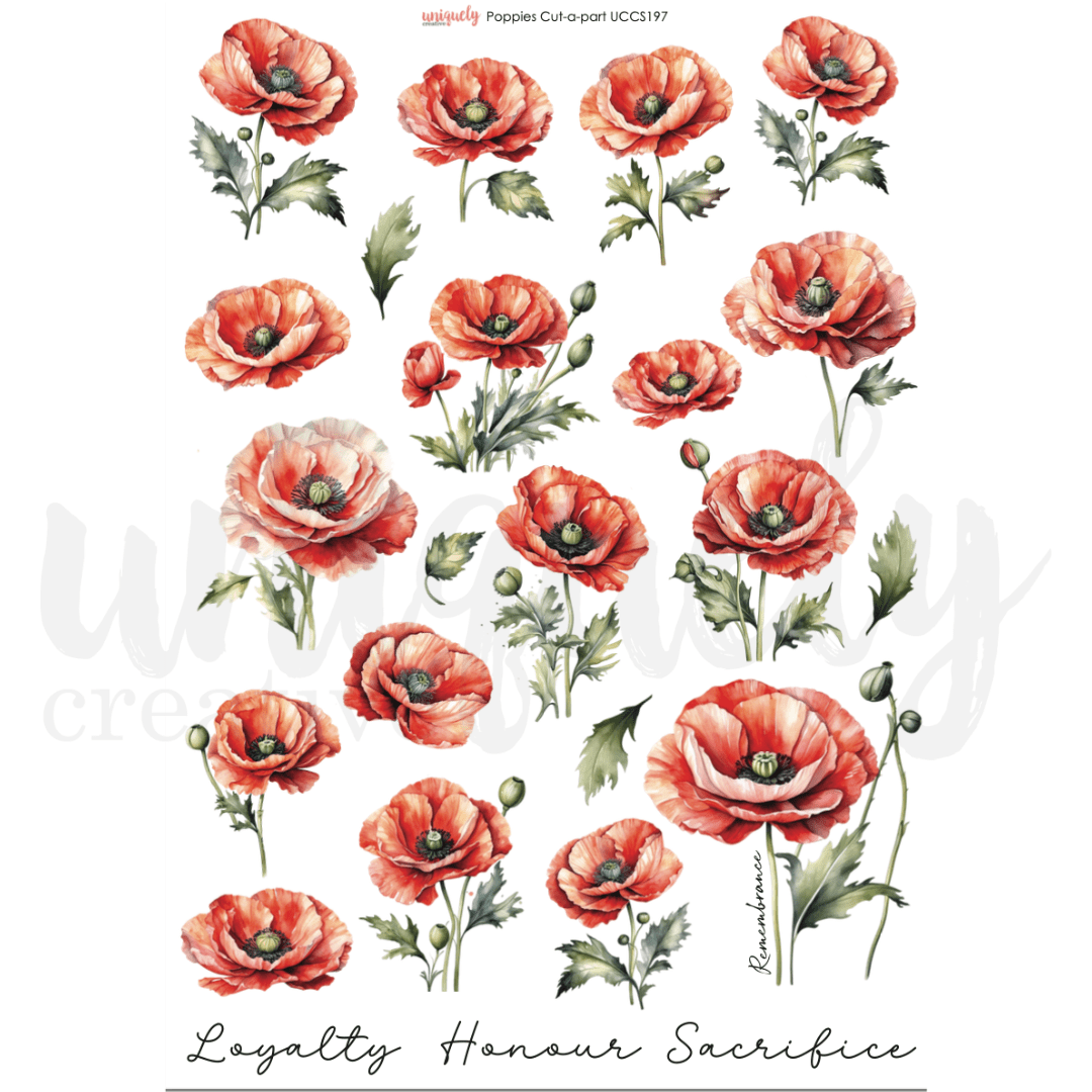 Uniquely Creative - ANZAC "Lest We Forget" Cut - A - Part Sheet (2/pack) - The Crafty Kiwi