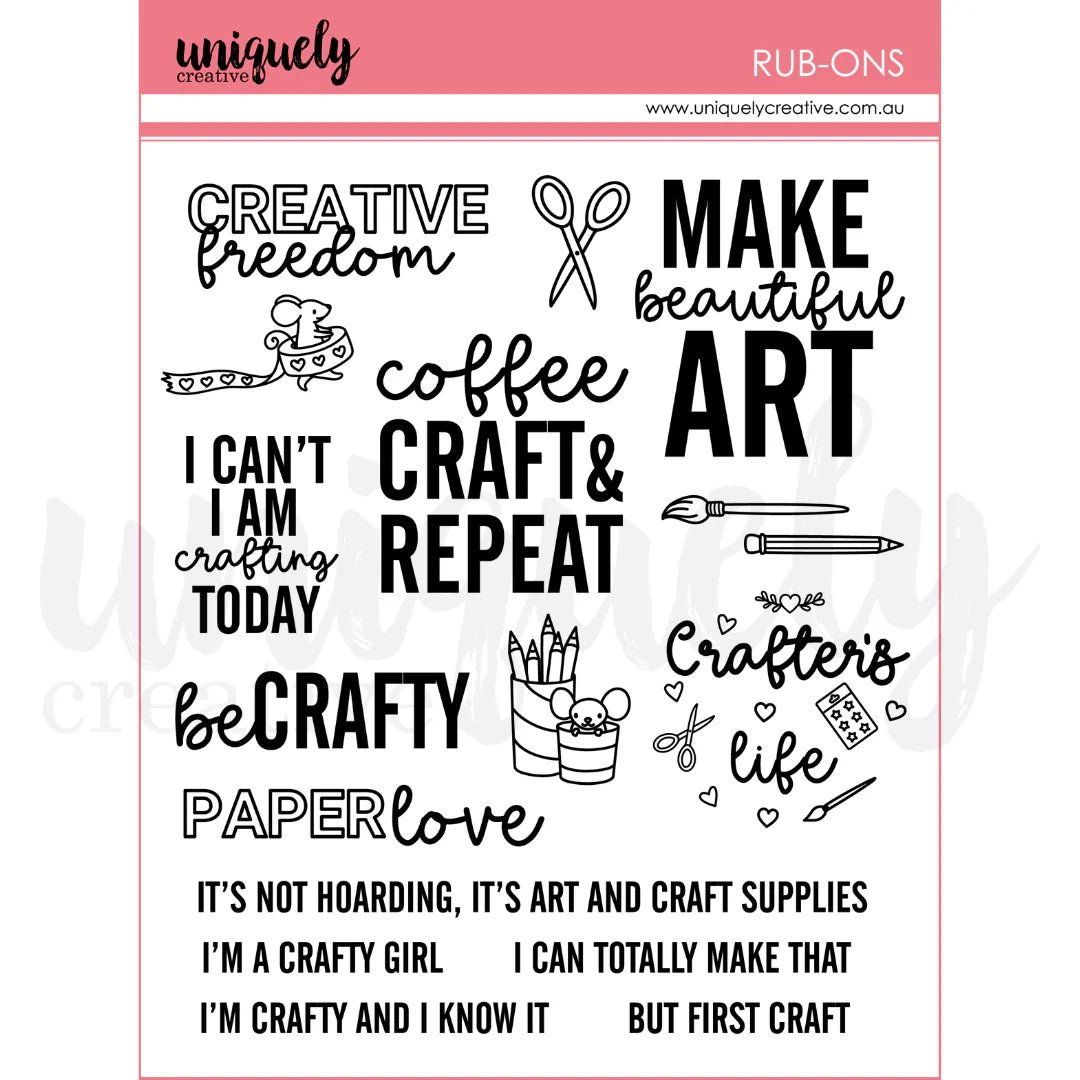Uniquely Creative - Colour Crush Rub - Ons - The Crafty Kiwi