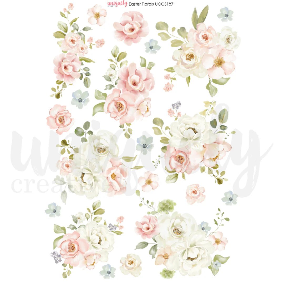 Uniquely Creative - Easter Florals Cut - A - Part sheet - The Crafty Kiwi