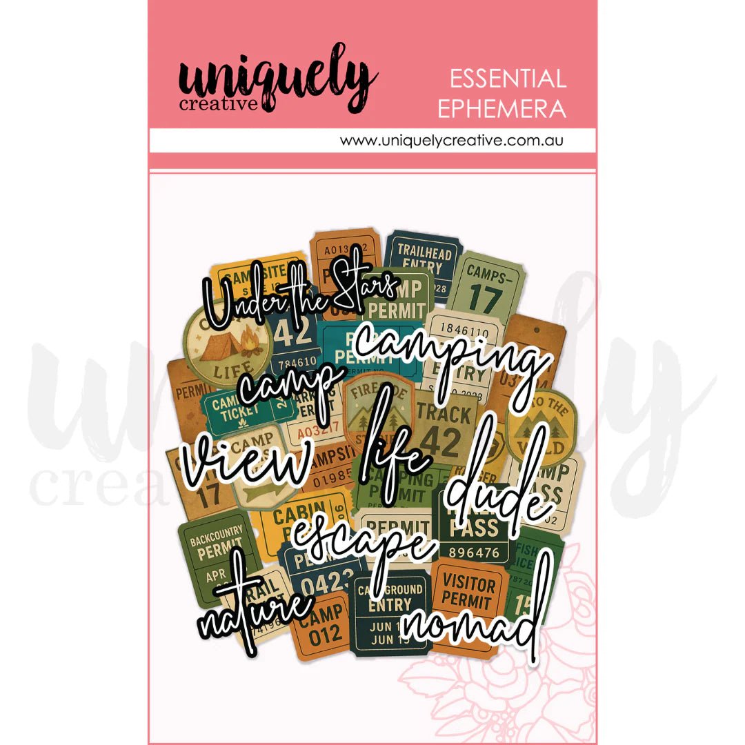 Uniquely Creative - Field Notes - Camping Tickets & Titles Ephemera - The Crafty Kiwi