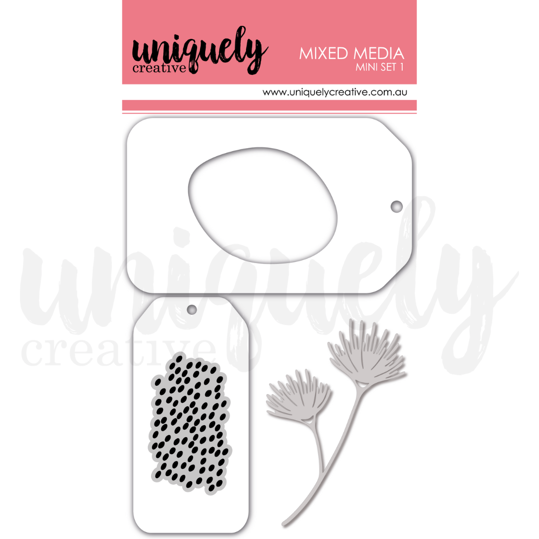 Uniquely Creative - Mixed Media Mini Stamp & Die Set #1 - The Crafty Kiwi