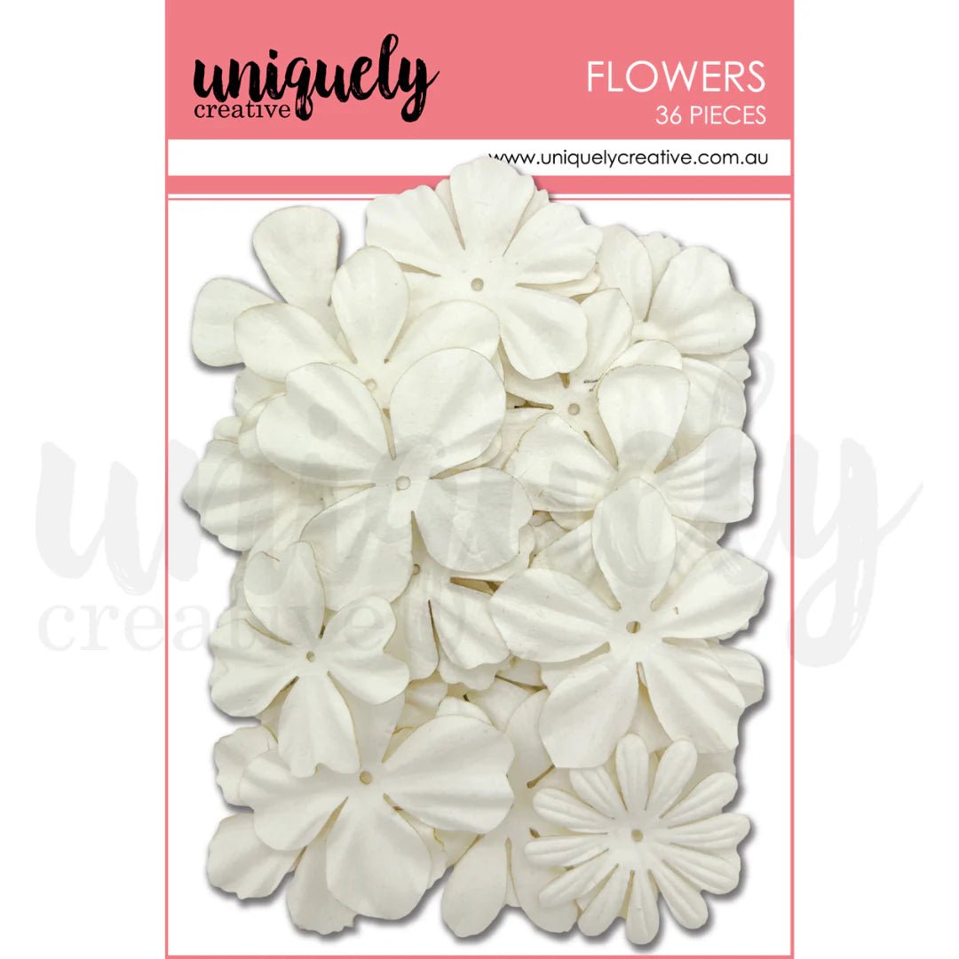 Uniquely Creative - Patchwork Roses - White Layering Flowers (36/pack) - The Crafty Kiwi
