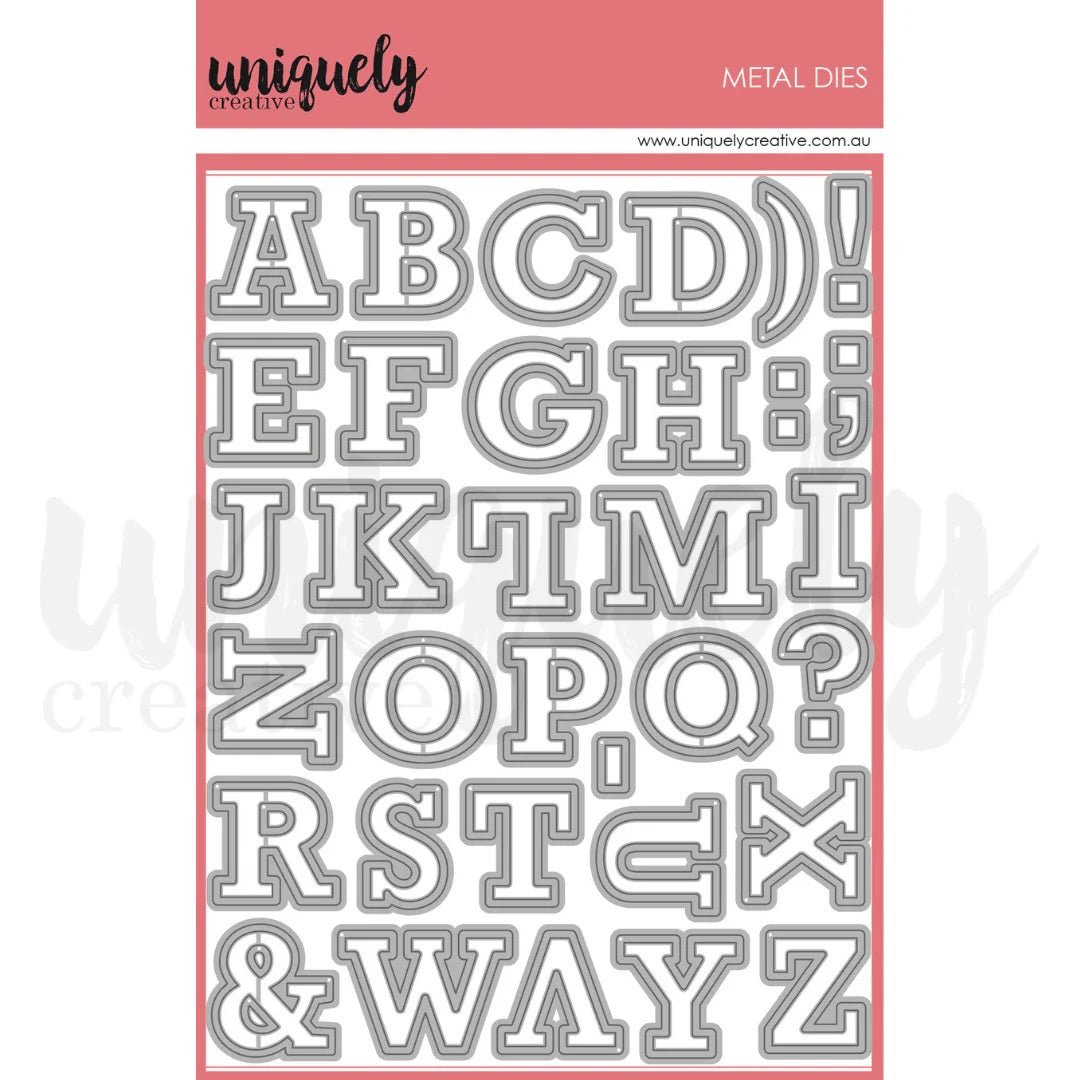 Uniquely Creative - Upper Case Outline Alpha Die - The Crafty Kiwi