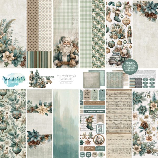Unmistakable Creations - 12x12 Collection Kit - Yuletide Wish - The Crafty Kiwi