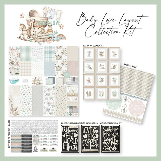 Unmistakable Creations - Baby Love Layout Pack - The Crafty Kiwi