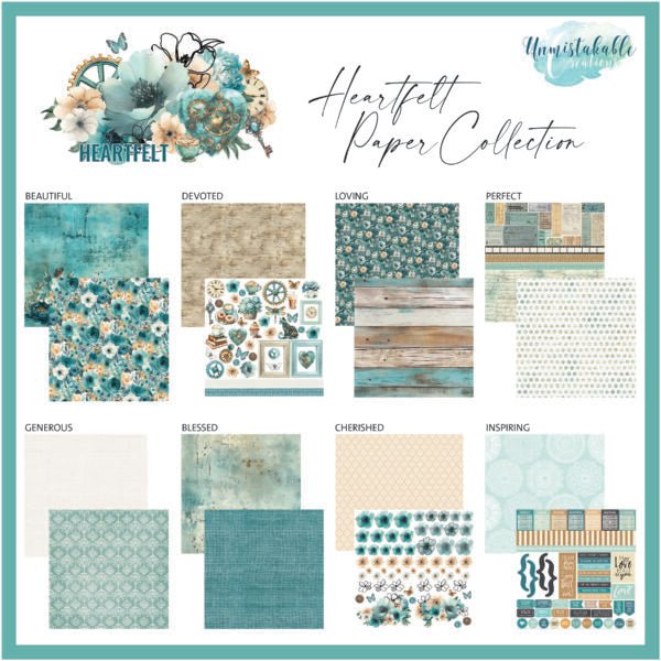 Unmistakable Creations - Heartfelt Collection Layout Kit - The Crafty Kiwi