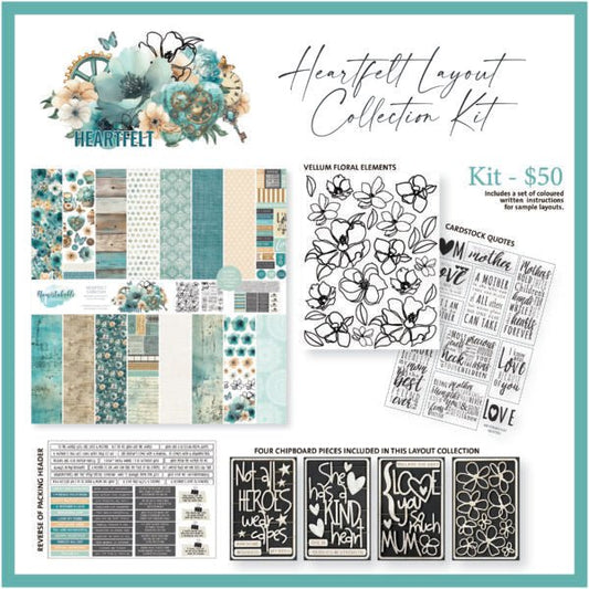 Unmistakable Creations - Heartfelt Collection Layout Kit - The Crafty Kiwi