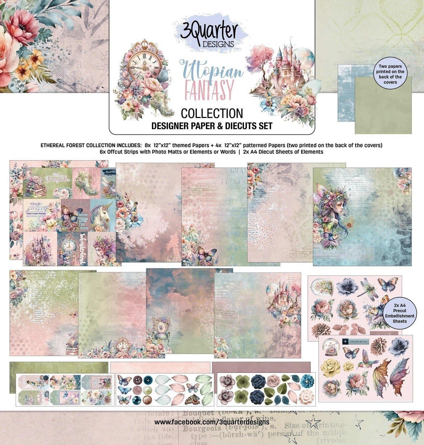 3Quarter Designs - Utopian Fantasy 12x12 Collection + Die Cut Kit - The Crafty Kiwi