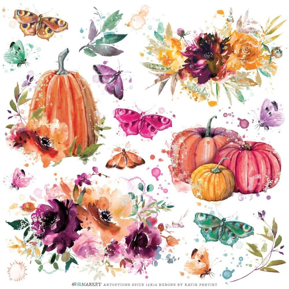 49 and Market - ARTOPTIONS SPICE - 12x12 Rub-Ons (1/sheet) - The Crafty Kiwi