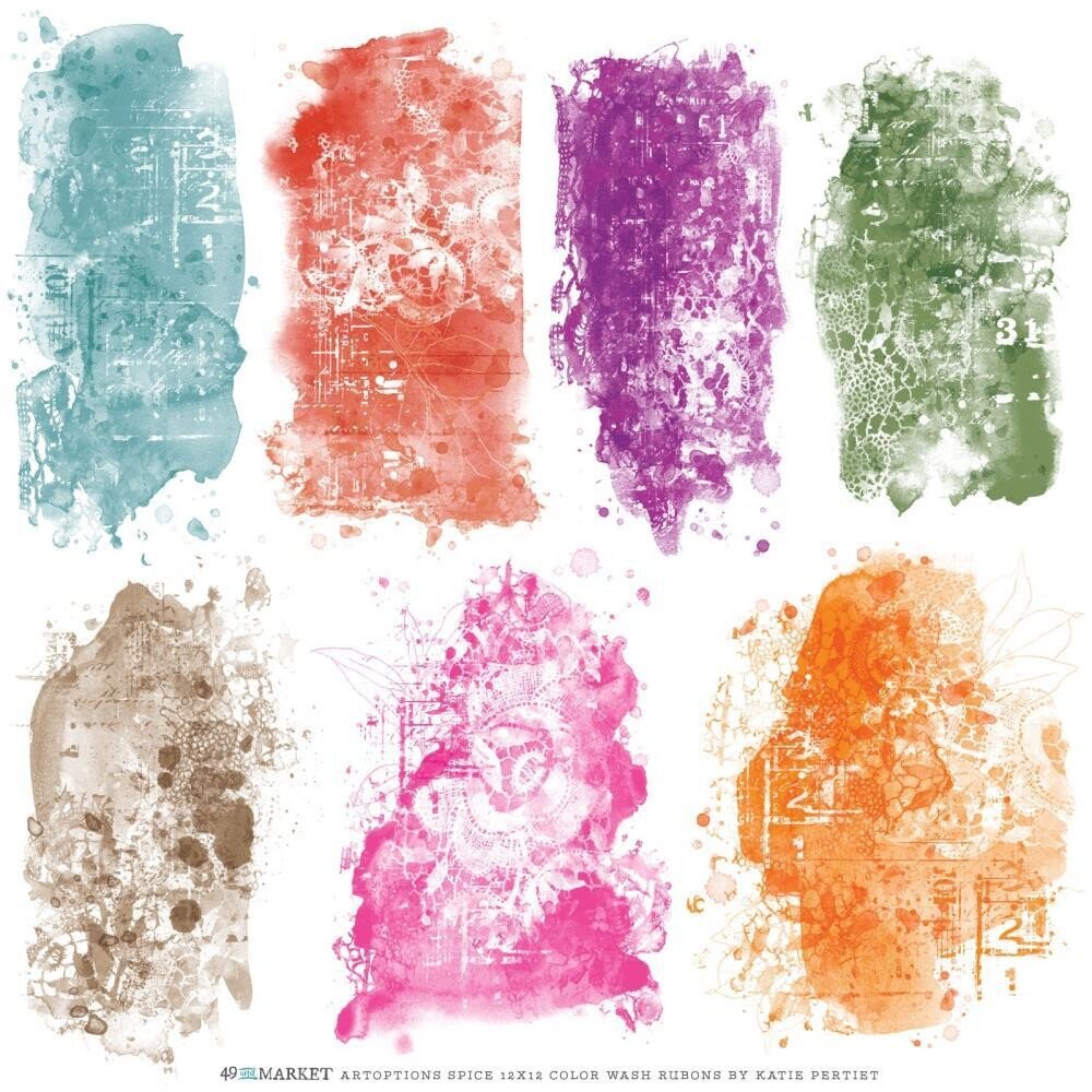 49 and Market - ARTOPTIONS SPICE - 12x12 Rub-Ons - Color Wash - The Crafty Kiwi