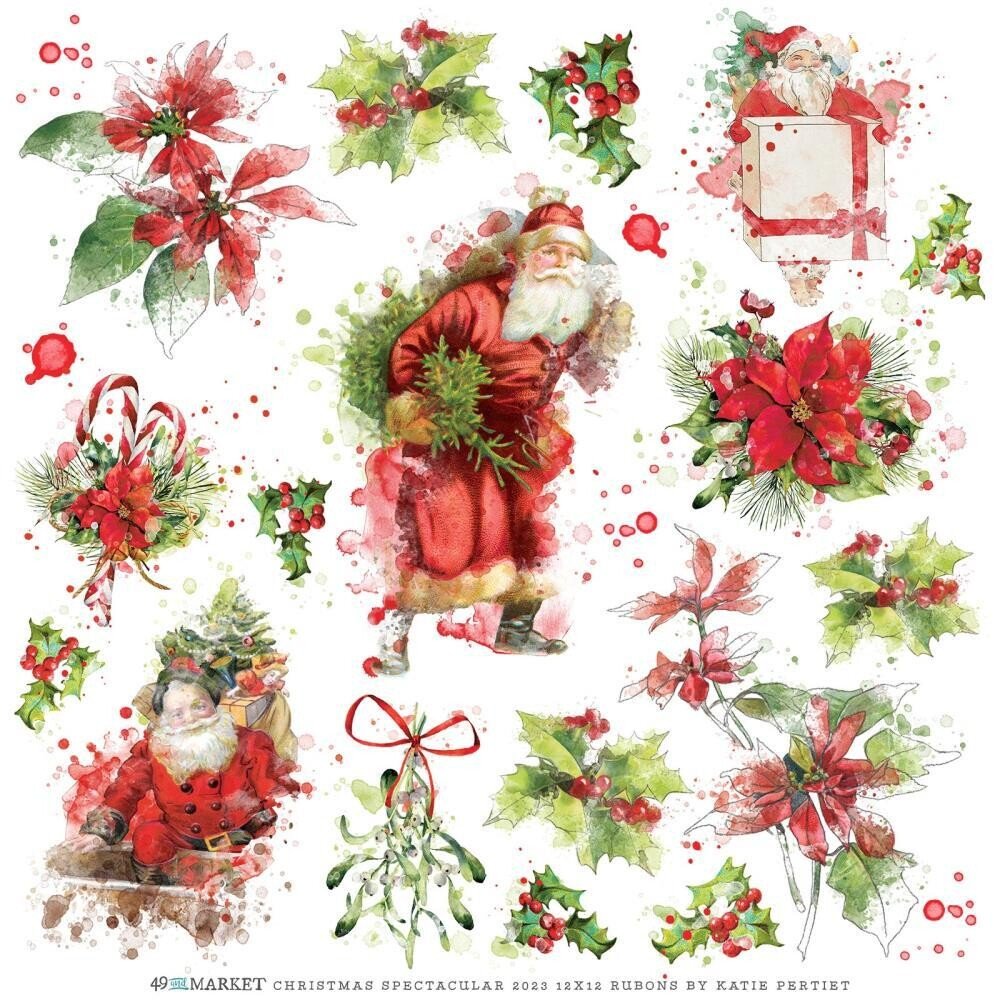 49 and Market - CHRISTMAS SPECTACULAR - 12x12 Classic Rub-Ons - The Crafty Kiwi