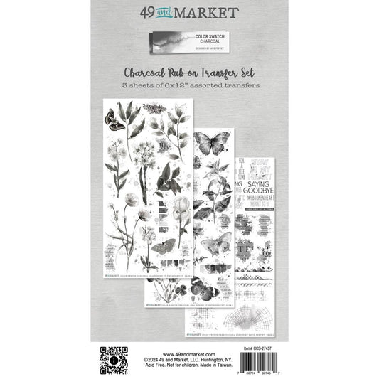 49 and Market - COLOR SWATCH: CHARCOAL - Rub-On Transfer Set - The Crafty Kiwi
