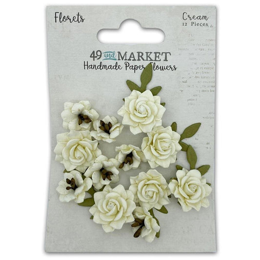 49 and Market - Florets Paper Flowers - Cream - The Crafty Kiwi