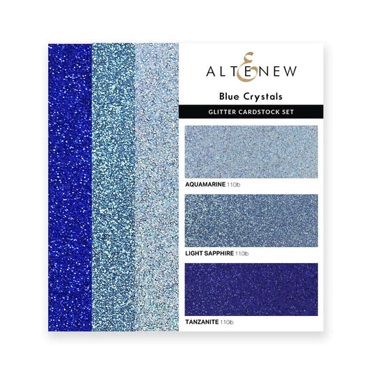 Altenew - Sparkling Twilight Glitter Gradient Cardstock 3"X6" Blue Crystals (Aquamarine, Light Sapphire, Tanzanite) - The Crafty Kiwi