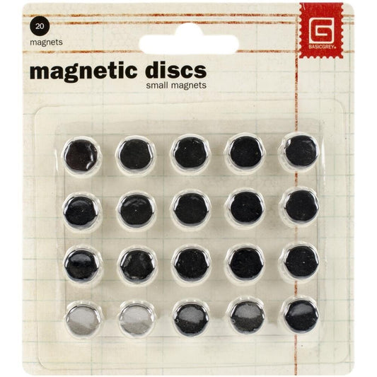 Basic Grey - Magnetic Discs .375" 20/Pkg - The Crafty Kiwi