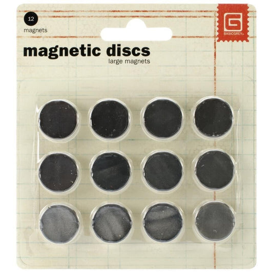Basic Grey - Magnetic Discs .625" 12/Pkg - The Crafty Kiwi