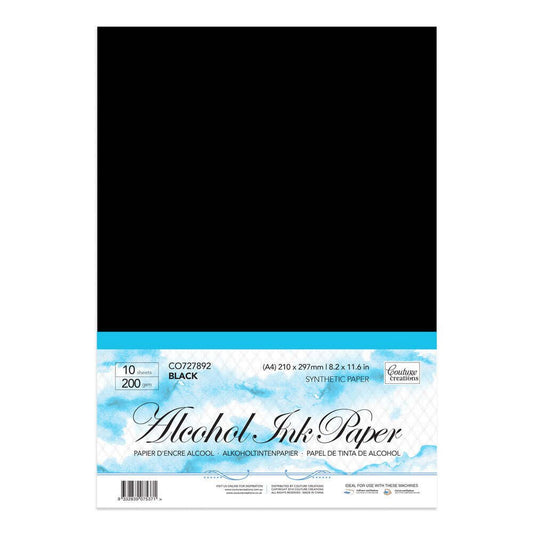 Couture Creations - Synthetic Paper - Black A4 - 10/pack - The Crafty Kiwi