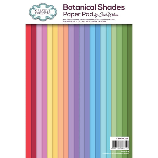 Creative Expressions - Botanical Shades 6x8" Paper Pad by Sue Wilson - The Crafty Kiwi