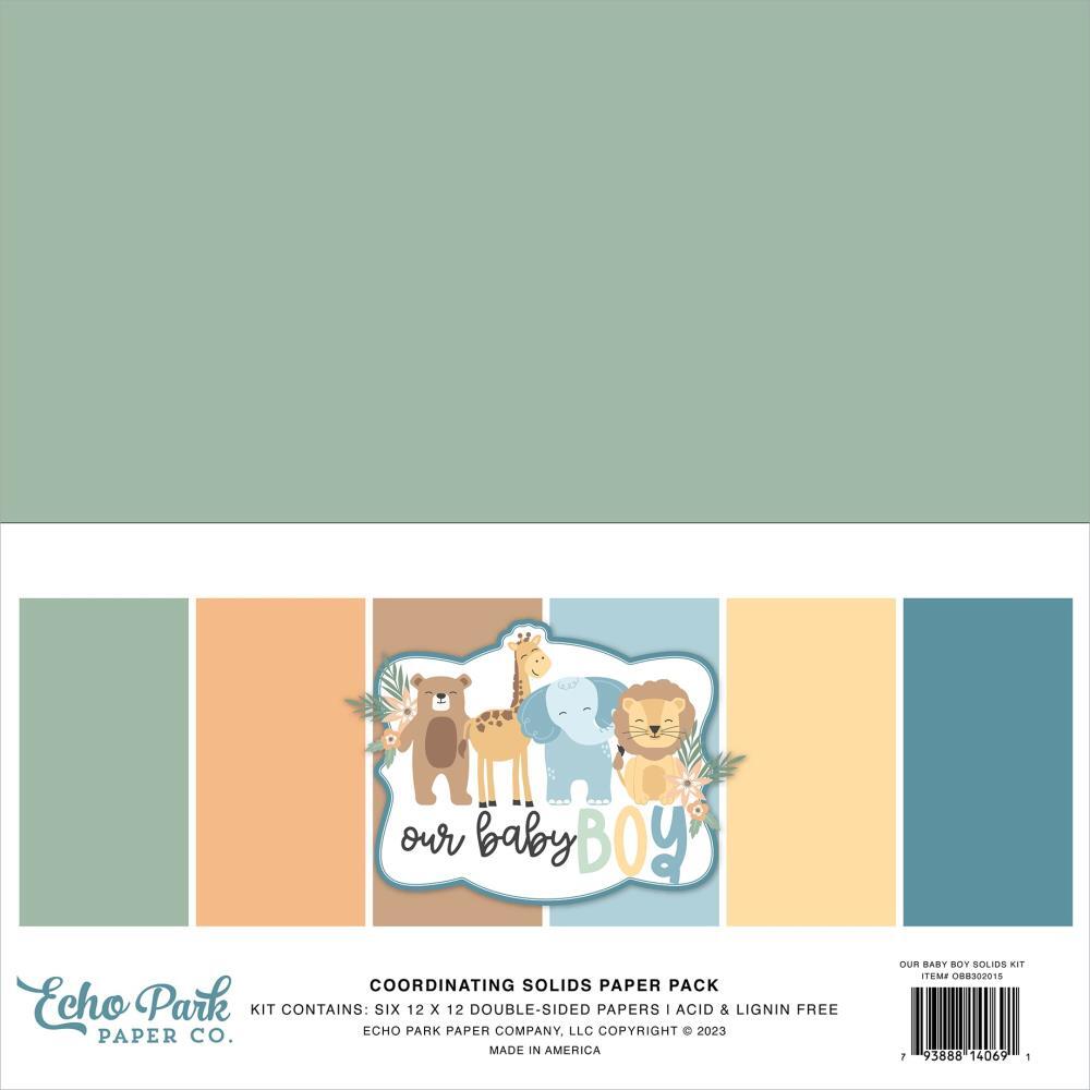 Echo Park - Our Baby Boy - Patterns + Solids Bundle - The Crafty Kiwi