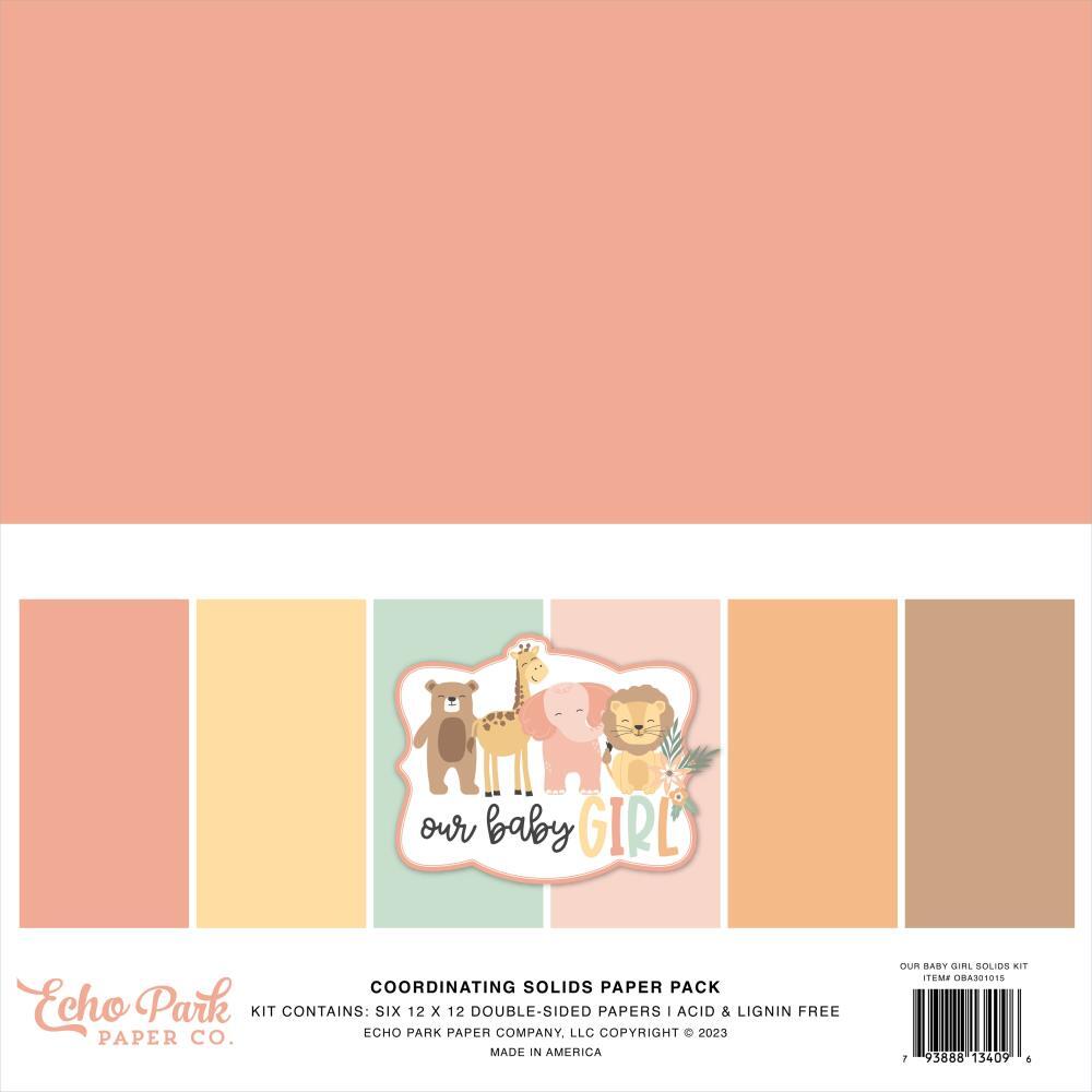 Echo Park - Our Baby Girl - Patterns + Solids Bundle - The Crafty Kiwi