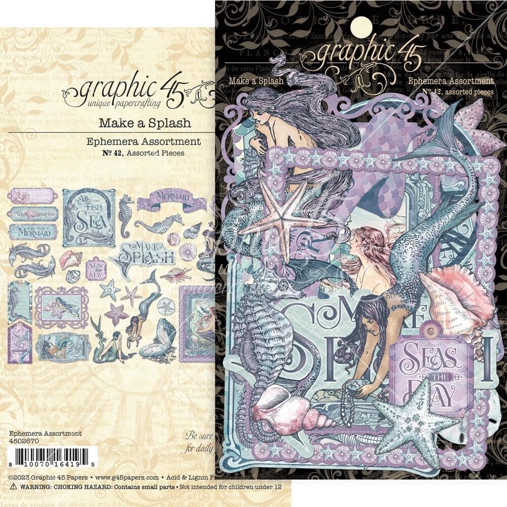Graphic 45 - MAKE A SPLASH Die Cut Assortment - The Crafty Kiwi