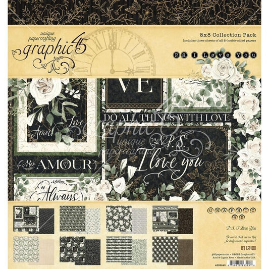 Graphic 45 - PS I LOVE YOU 8x8 Collection Pack - The Crafty Kiwi