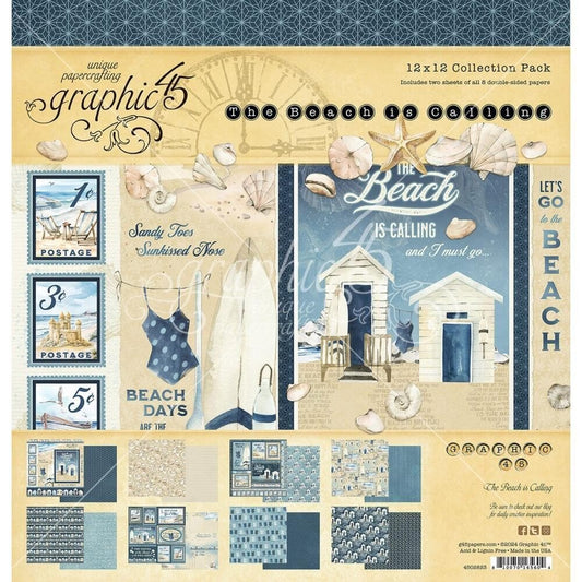 Graphic 45 - The Beach is Calling - 12x12 Paper Pack - The Crafty Kiwi
