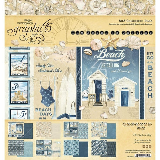 Graphic 45 - The Beach is Calling - 8x8 Paper Pack - The Crafty Kiwi