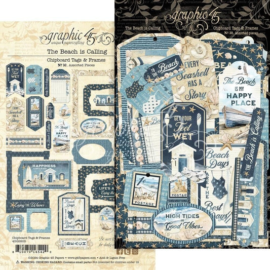 Graphic 45 - The Beach is Calling - Die Cut Assortment - The Crafty Kiwi