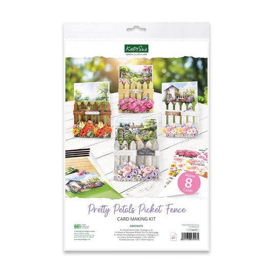 Katy Sue - Pretty Petals Picket Fence Card Making Kit (4/pack) - The Crafty Kiwi