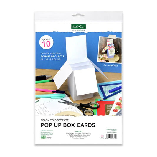 Katy Sue - Ready to Decorate - Pop Up Box Cards - White - The Crafty Kiwi