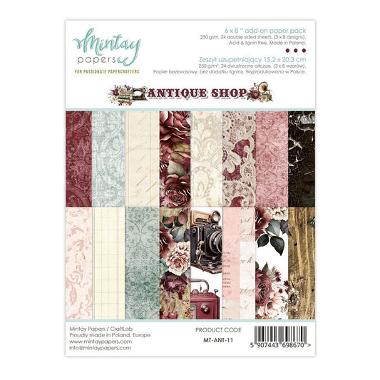 Mintay - Antique Shop 6 X 8 Add-On Paper Pack - The Crafty Kiwi