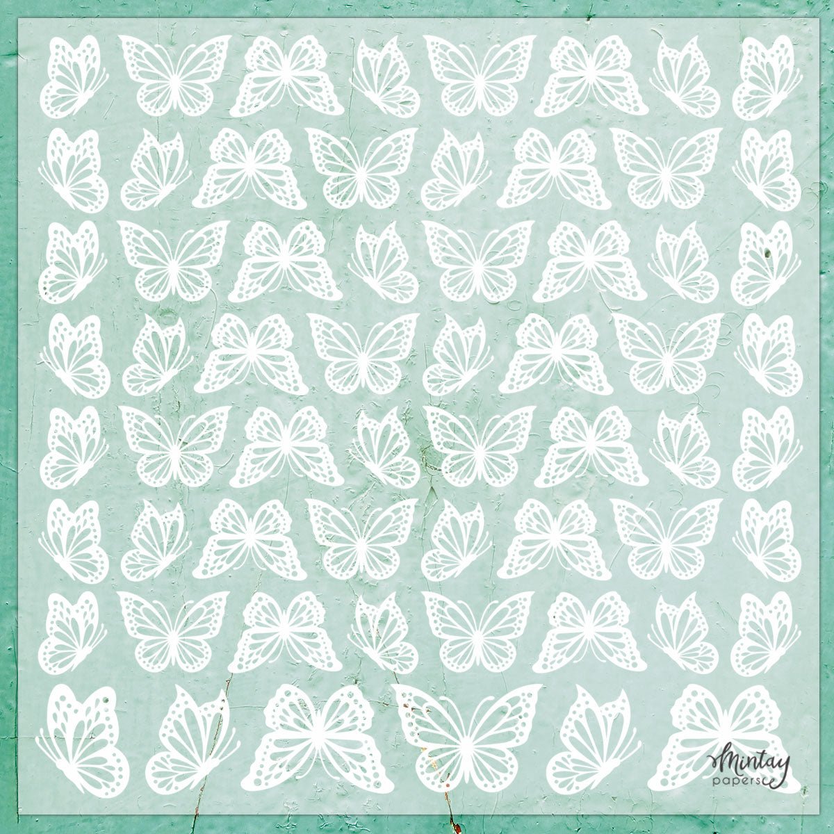 Mintay - Decorative Vellum 12x12 - Butterflies (1/sheet) - The Crafty Kiwi