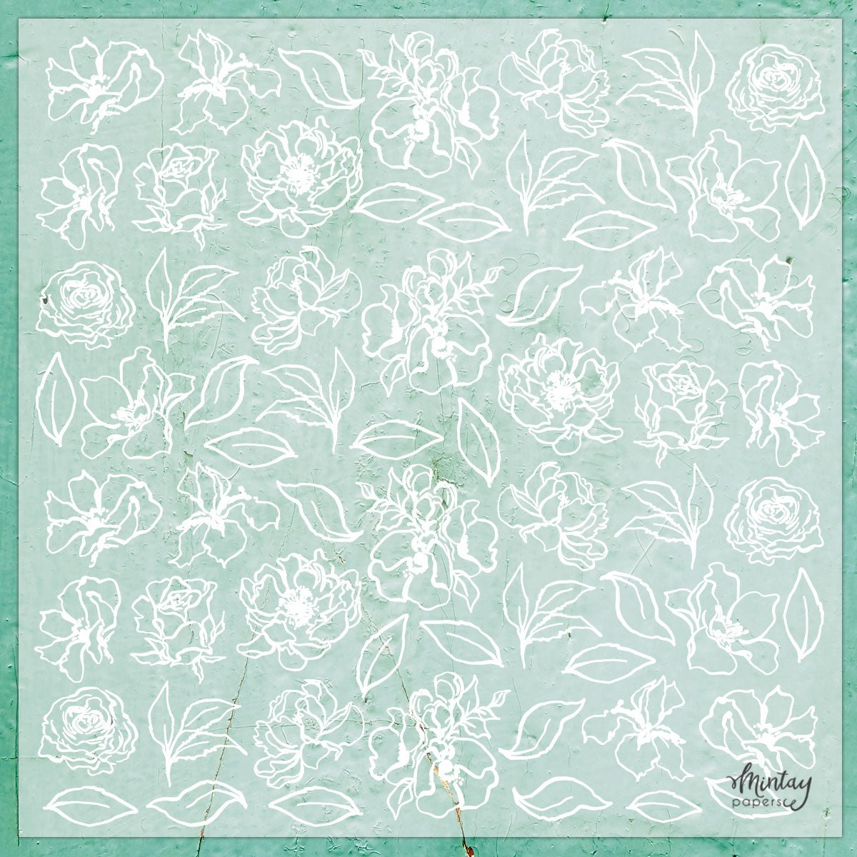 Mintay - Decorative Vellum 12x12 - Floral (1/sheet) - The Crafty Kiwi