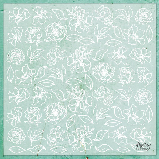 Mintay - Decorative Vellum 12x12 - Floral (1/sheet) - The Crafty Kiwi