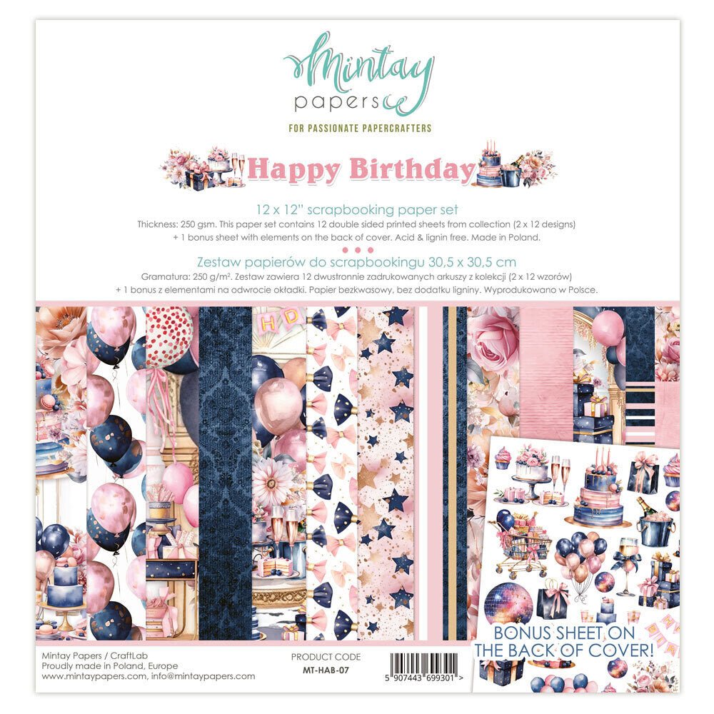 Mintay - Happy Birthday Bundle Pack + FREE Add-On 6x8 Paper Pack - The Crafty Kiwi