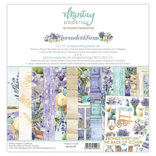 Mintay - Lavender Farm - 12 x 12 Paper Pack - The Crafty Kiwi