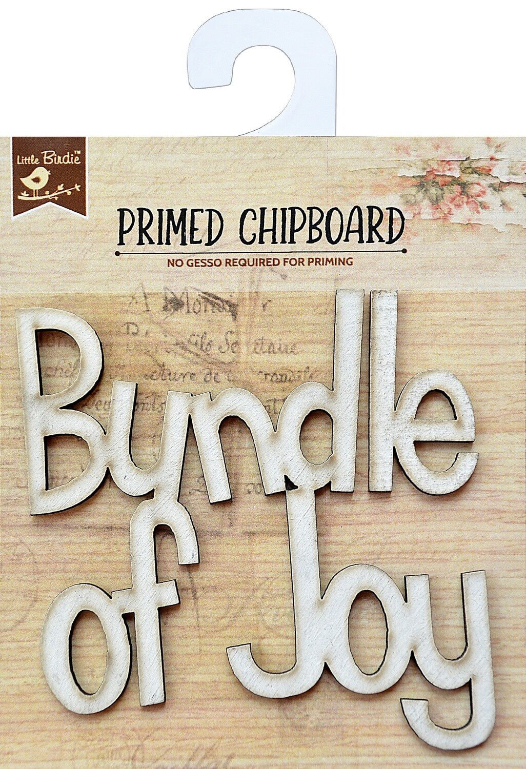 Nicole Crafts - Little Birdie Laser Cut Primed Chipboard 1/Pkg - Bundle Of Joy - The Crafty Kiwi