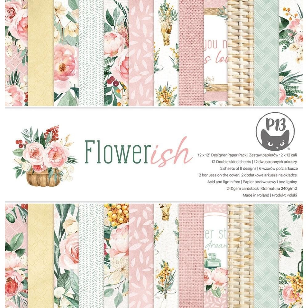 P13 - Flowerish - 12x12 Bundle Kit - with tags and stickers - The Crafty Kiwi