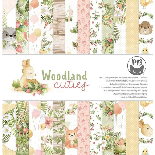 P13 - Woodland Cuties - 12x12 Bundle Kit -with die cuts and tags - The Crafty Kiwi