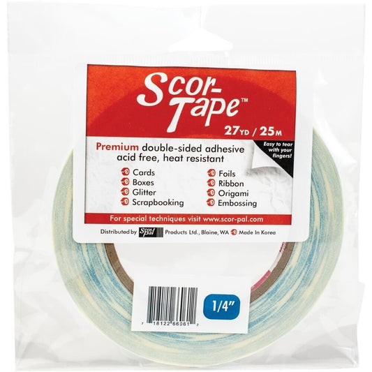 ScorPal - Scor-Tape Premium Double-sided Tape -27yd (24.7m) 0.25" / 1/4" - The Crafty Kiwi