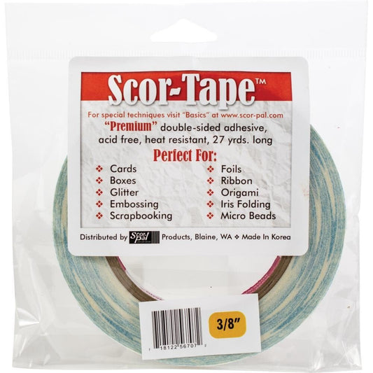 ScorPal - Scor-Tape Premium Double-sided Tape -27yd (24.7m) 0.375" / 3/8" - The Crafty Kiwi