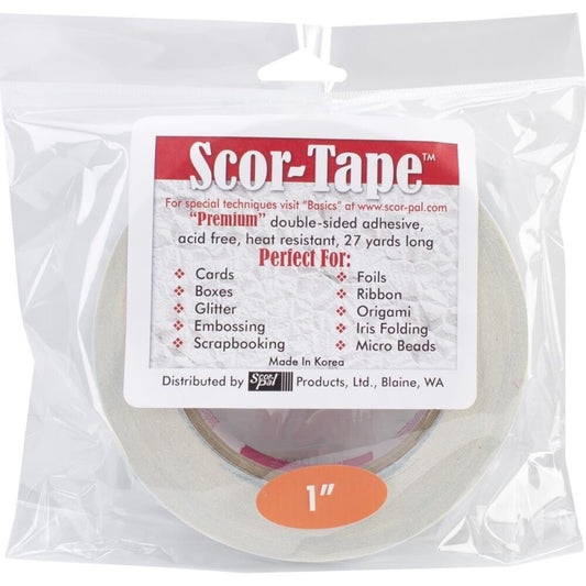 ScorPal - Scor-Tape Premium Double-sided Tape -27yd (24.7m) 1" - The Crafty Kiwi
