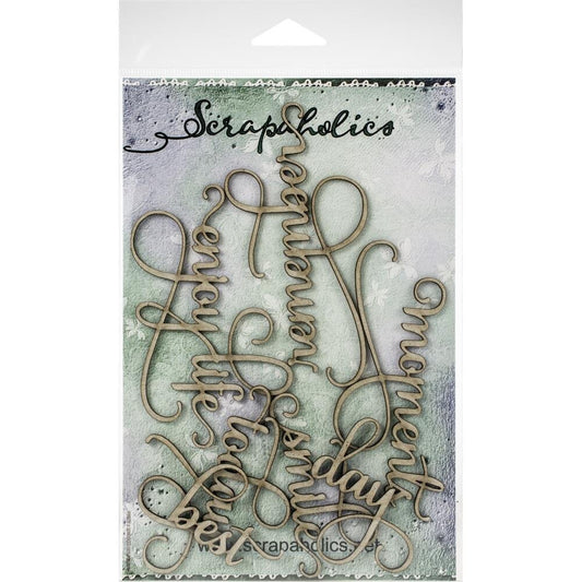 Scrapaholics - Laser Cut Chipboard - Life Moments Words - The Crafty Kiwi