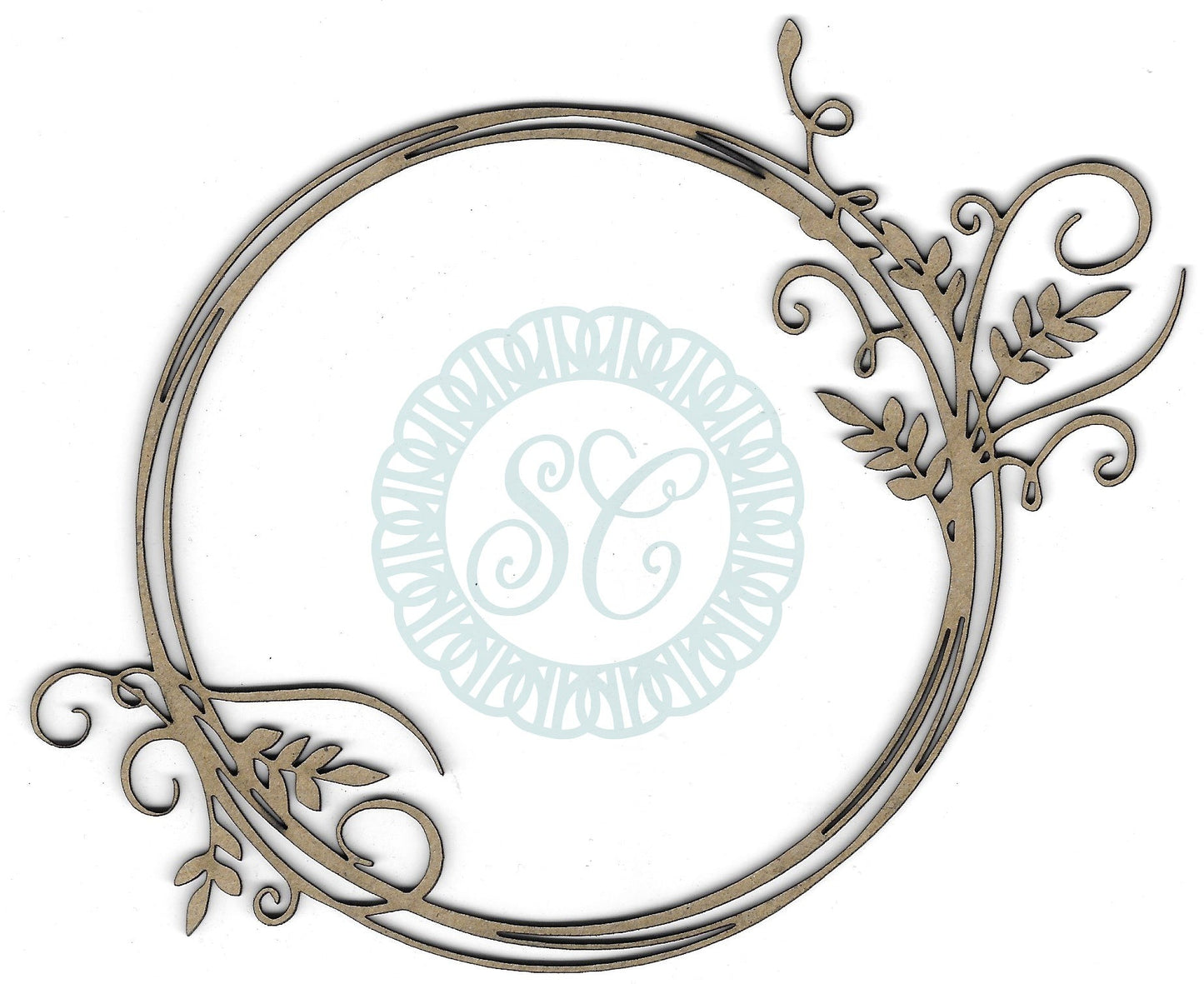 Scrapaholics - Laser Cut Chipboard - Vine Flourish Frame - The Crafty Kiwi