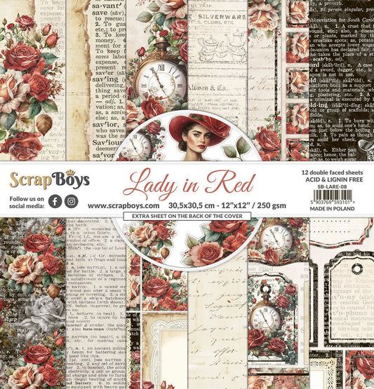 ScrapBoys - Lady In Red 12X12 - The Crafty Kiwi
