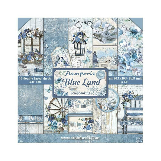 Stamperia - Blue Land 8x8 Paper Pack - The Crafty Kiwi