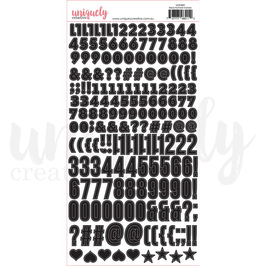 Uniquely Creative - Black Number Stickers - The Crafty Kiwi